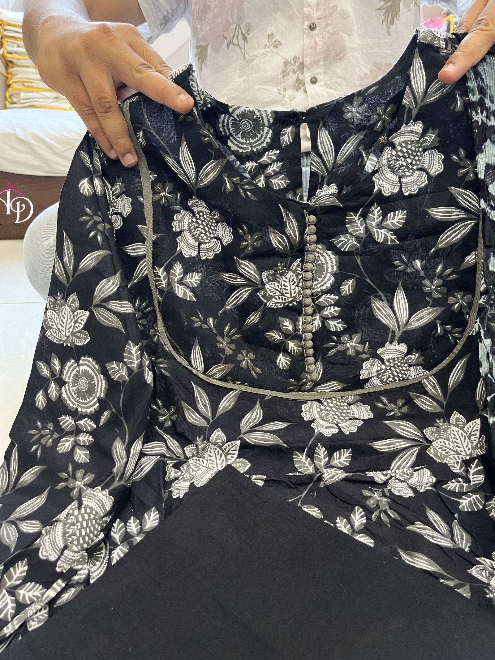 Akshar Designer Cotton Printed Anarkali Kurti With Bottom Dupatta Wholesale Shop In Surat
